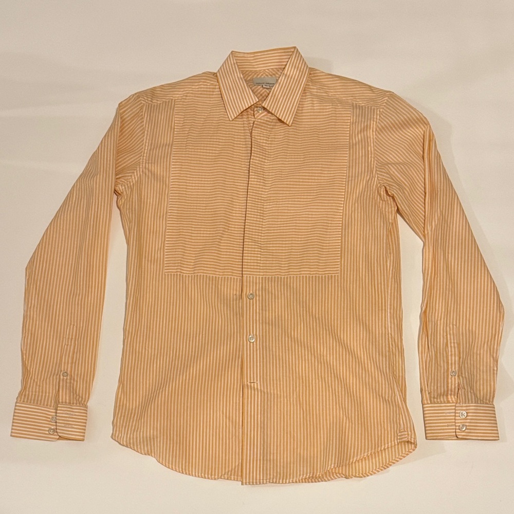 Men's Carlos Campos Orange and White Striped Shirt - size 40